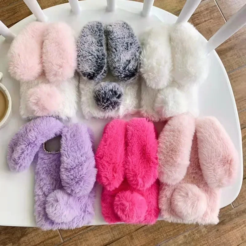 Realme Gt 6 - Peluche Pelliccia di Coniglio Caso Per