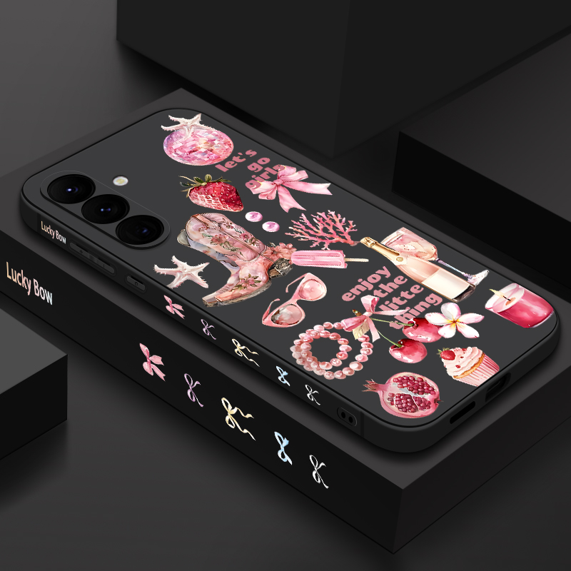 Samsung Galaxy A55 - Cover Morbida con Motivo Fragola e