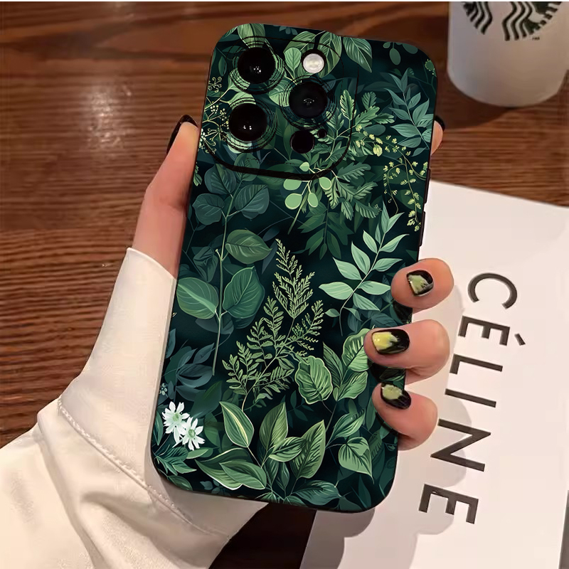 Samsung Galaxy A55 - Cover Morbide con Motivo Foglia di