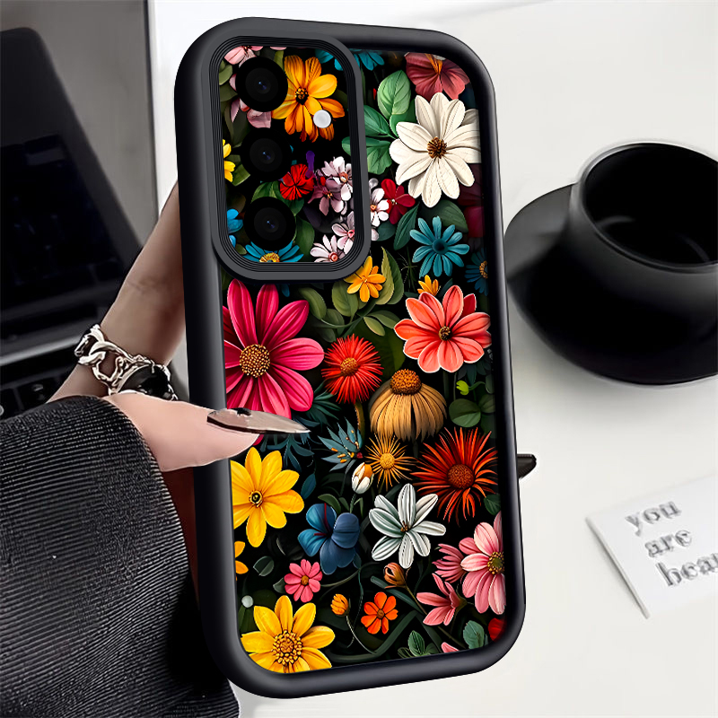 Samsung Galaxy A55 - Custodia con motivo floreale colorato per