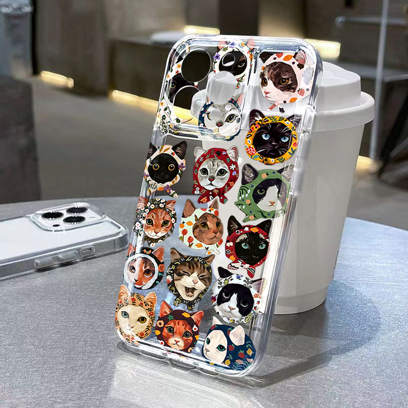 Samsung Galaxy A55 - Cover Trasparente con Gatto in Bandana