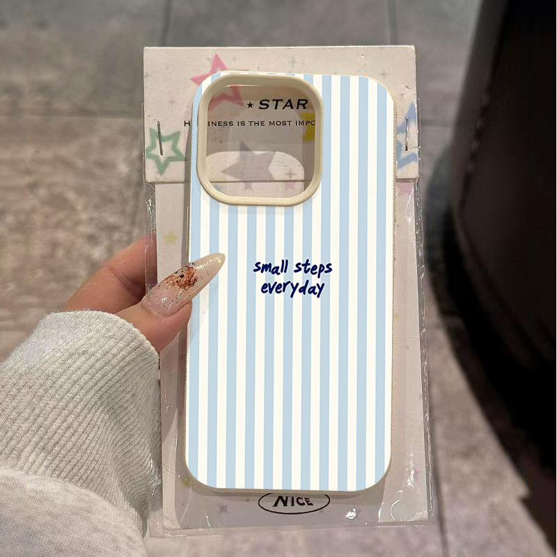 Samsung Galaxy A55 - Cover Blu con Strisce Bianche per